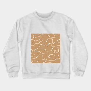 Dark coffee color wavey pattern Crewneck Sweatshirt